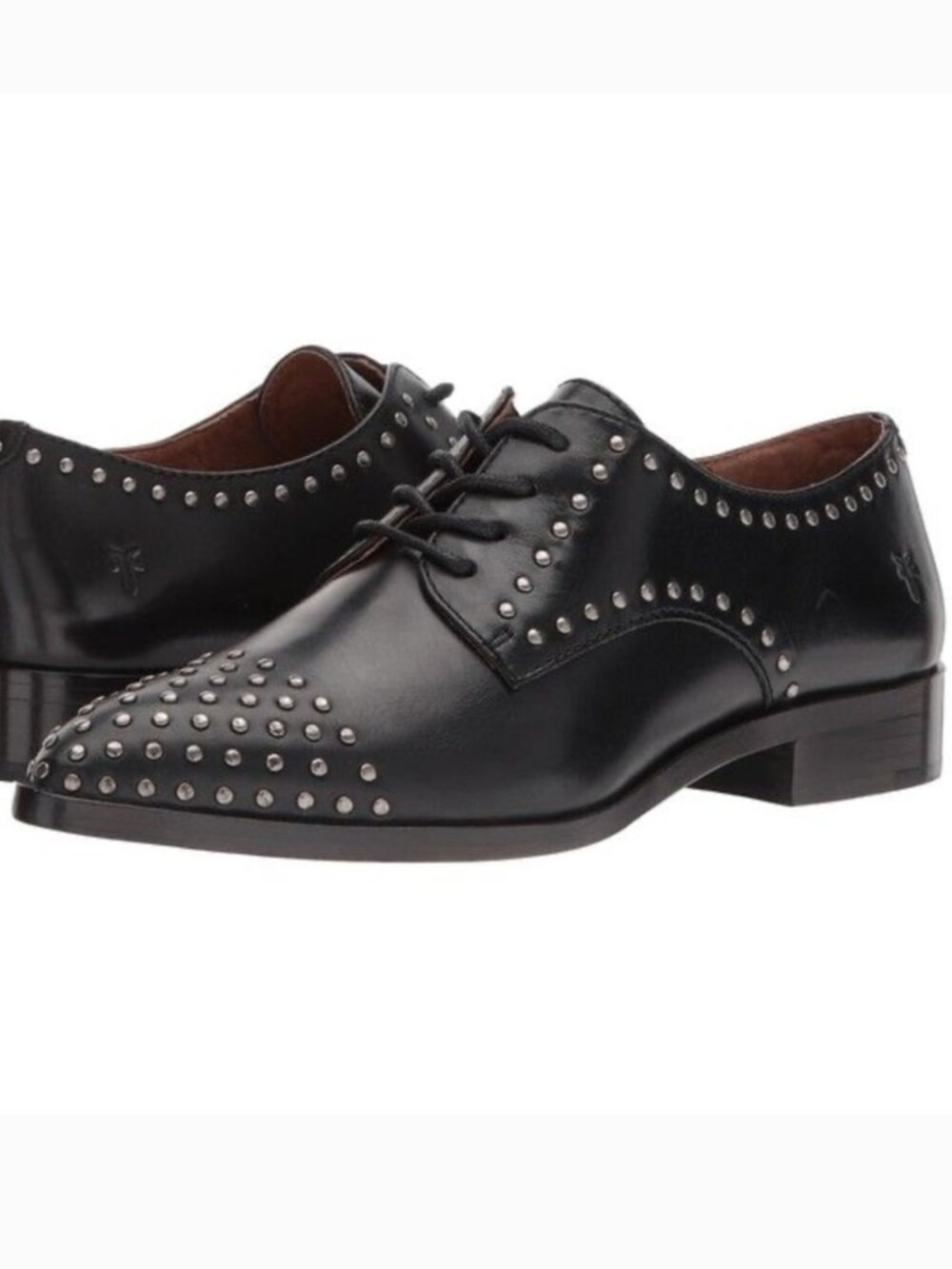 Frye Studded Erica Oxford Shoes in Black Silver Size 6.5
